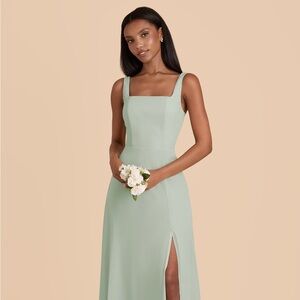 Birdy Grey Alex Chiffon Bridesmaid Dress Sage Medium Removable Tie Straps